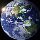 Globe showing the Americas