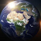 Globe showing the Atlantic region